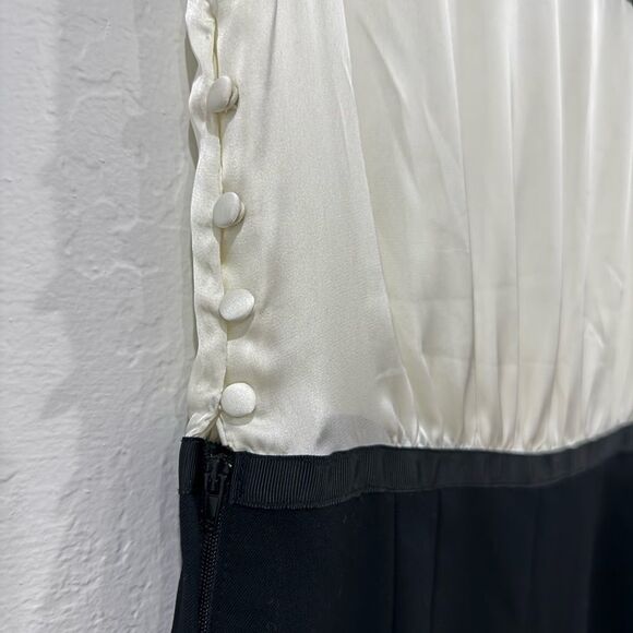 NWT H&M Satin Lace Black and White Cocktail Dress Size 8 - Picture 5 of 6